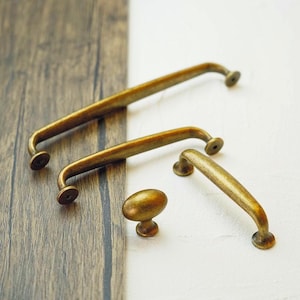 Brass Antique Handles and Knobs Distressed/Antique Brass Cabinet Hardware/Rustic Dresser Drawer Knobs/Vintage Cabinet Knobs and Pulls