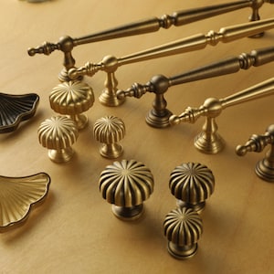 Aged textured Cabinet Handles Pull/Antique Brass Door Handles/Solid Brass/Brushed Brass Handles/Knobs Pulls/Antique Cabinet Knobs