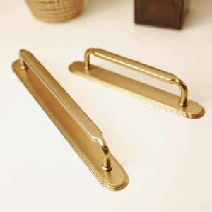 Möbelgriffe mit Rückplatte/Schrankbeschläge/Schubladenknäufe/Küchenknöpfe & Knäufe/Champagne Messing Bar Griffe/Gold Schrankknopf