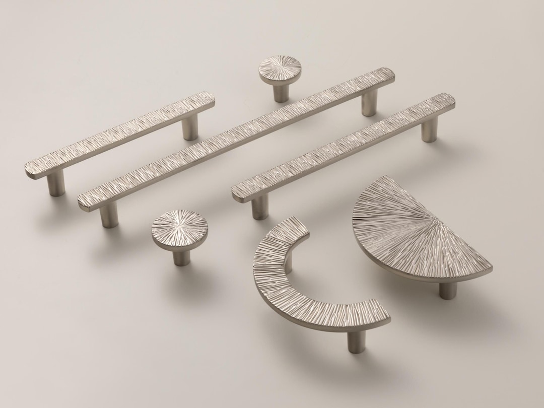 Half Round Texture Drawer Pulls/hammered Solid Round Knobs/silver ... - Large Textured Drawer Pulls Small Rooms