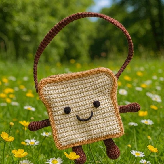 Crochet Bread Bag Pattern PDF – Amigurumi Toast Purse Tutorial
