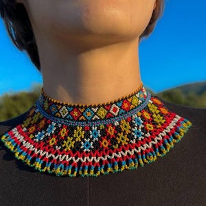 Handmade Beaded Necklace, Crystal Beads Necklace Jewelry, Ukrainian Beaded Kryza for Her Girl Mother