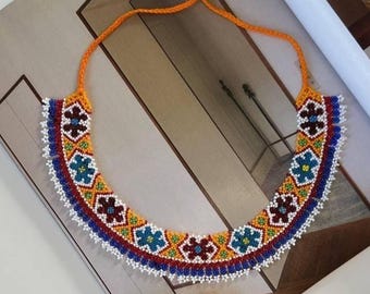 Handgemachte Perlenkette, mehrfarbige indigene Statement Perlenkette Schmuck, personalisierte Geschenke für Sie