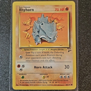 Pokémon TCG - Rhyhorn 90/130 - Set Base 2 Ilimitado - WOTC Vintage