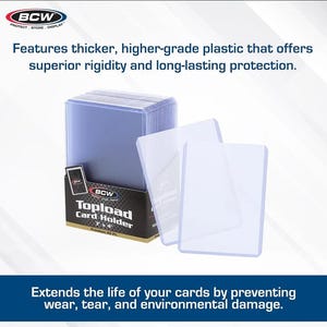 Portatarjetas BCW de 3x4 de carga superior - Grosor premium de 20 puntos / Paquete de 25 / Protector de PVC rígido de alta calidad para tarjetas coleccionables de tamaño estándar / Portatarjetas