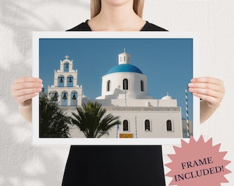 The Bells of Thira (Framed, 12x18")