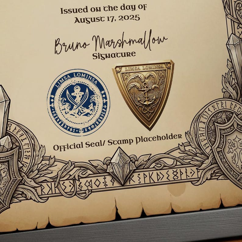 FFXIV Birth Certificate Template Fan Made Digital Download (canva