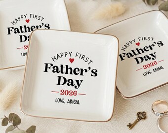 Best Dad By Par Jewelry Dish, Personalized Golf Dad Ring Dish, Custom Father’s Day Trinket Tray, Golf Gift For Dad