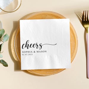 Personalized Wedding Napkins, Custom Anniversary Party Napkins, Wedding Reception Napkins,  Rehearsal Dinner, Modern Cocktail Napkins