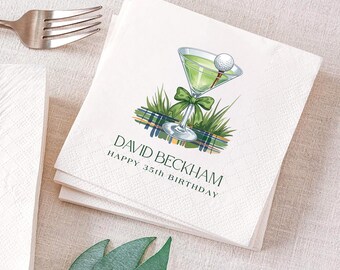 Personalized Preppy Coquette Golf Napkin, Golf Lover Gift, Golf Wives Social Club, Golf Theme Birthday Part Napkin Decor, Golf Cocktail
