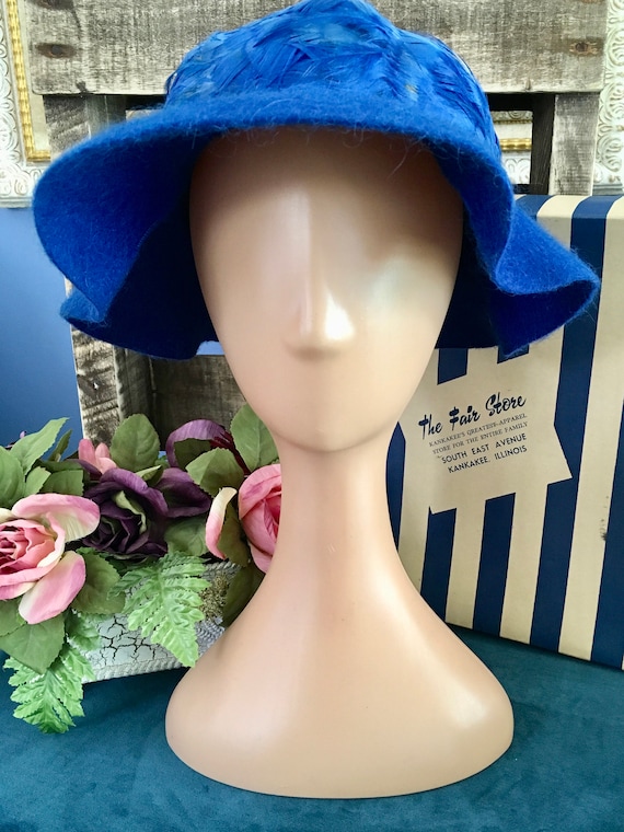 Henry Pollak Melosoie Royal Blue 1950s Hat - image 5