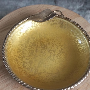 Evans Small Gold-Tone Enamel Ashtray