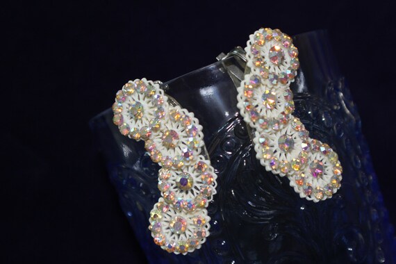 Rhinestone Half Moon Clip Earrings