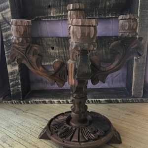 Wood Five-Arm Candelabra Made in Mexico image 2