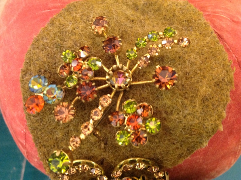 Rhinestone Brooch /& Earring Set