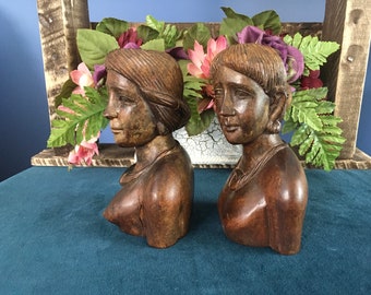 フィリピンの男女の木彫り胸像 - Etsy 日本