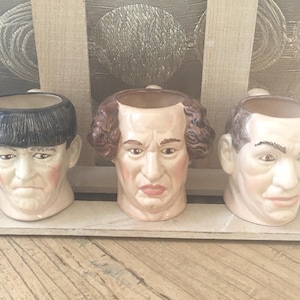Set of “The Three Stooges” Collector Mugs Moe, Larry, Curly
