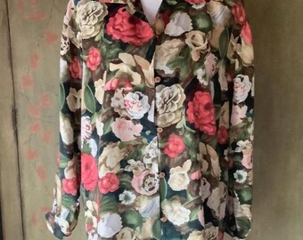 Silk Roses Blouse - Size L