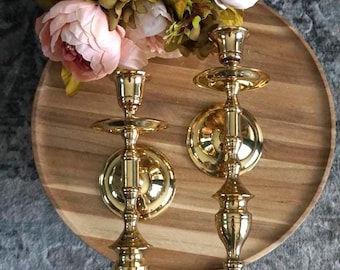 Pair of Brass Single Candle Wall Sconces