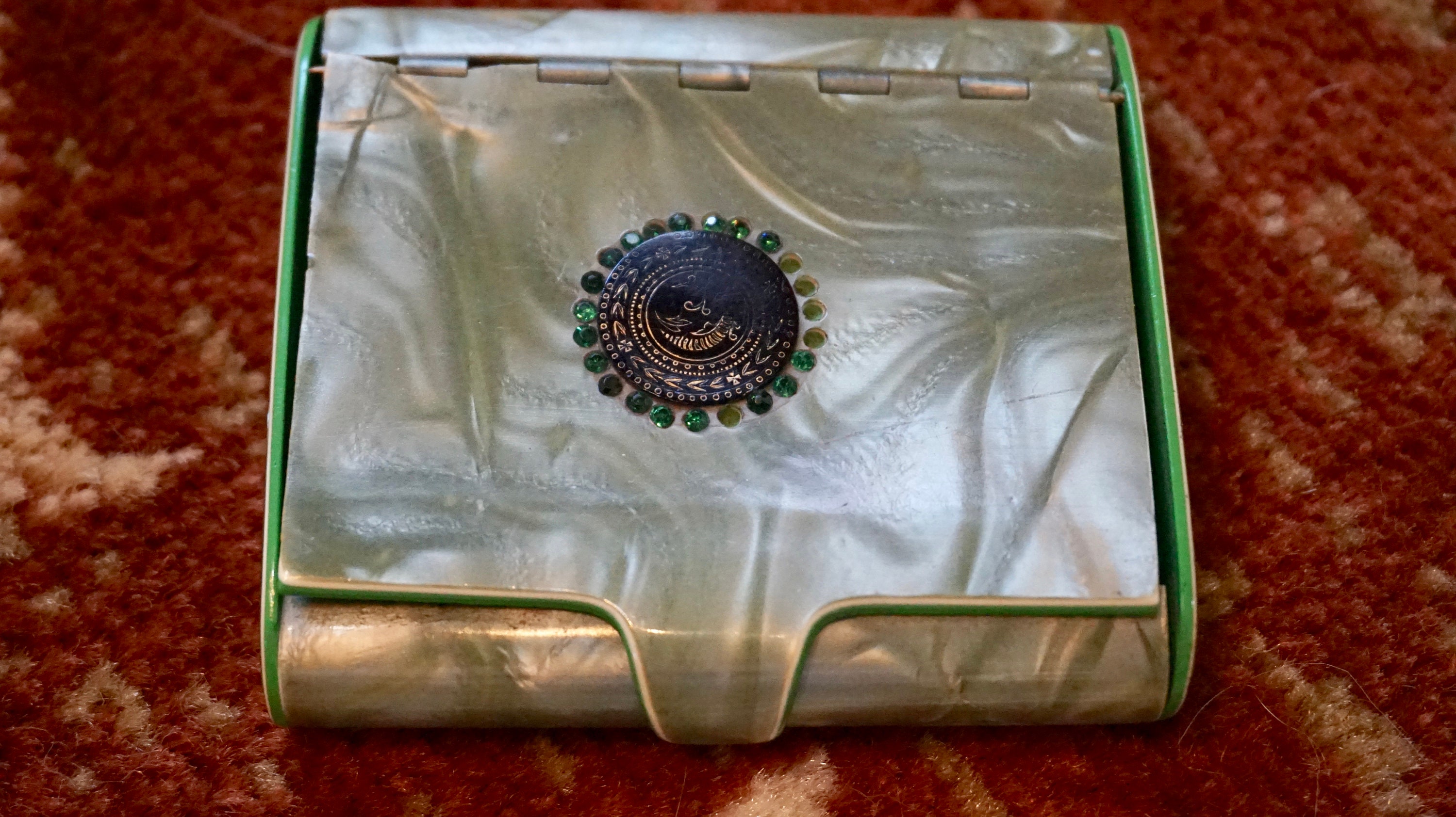 Green Celluloid Cigarette Case