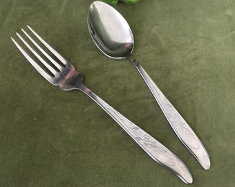 Silhouette Salad Servers in Rose Pattern