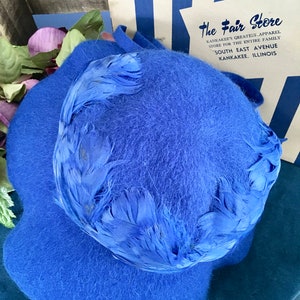 Henry Pollak Melosoie Royal Blue 1950s Hat image 6