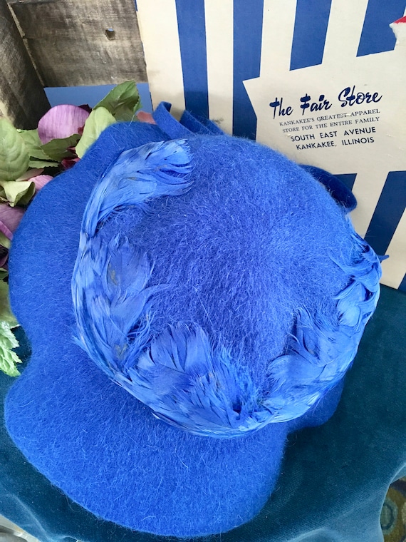 Henry Pollak Melosoie Royal Blue 1950s Hat - image 6