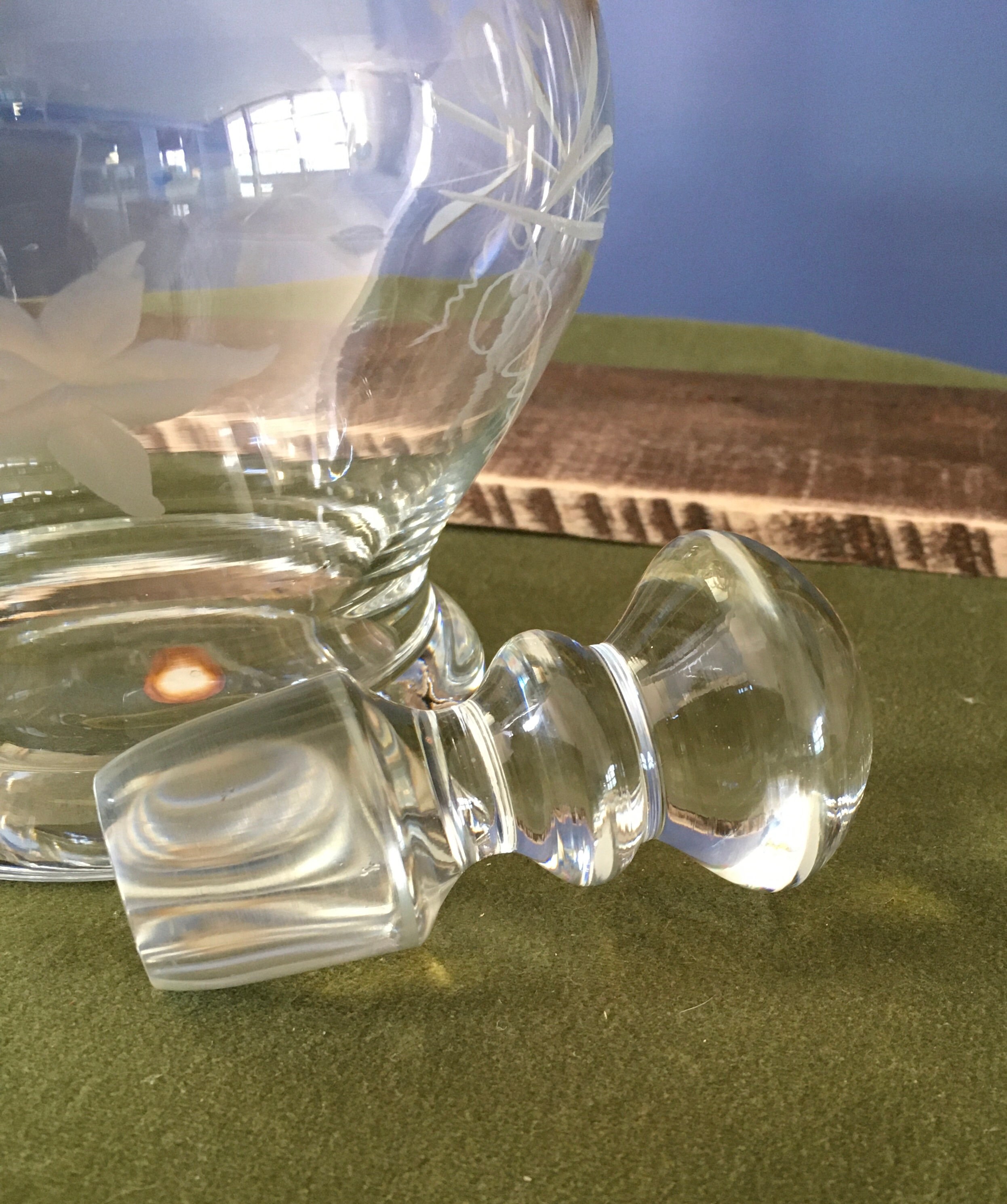 Etched Glass Carafe Made in Romania Etsy