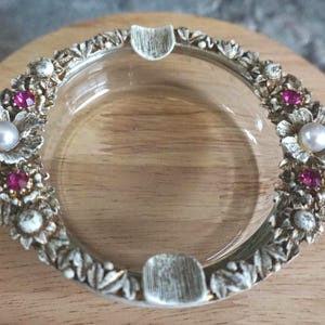 Florenza Ashtray with Pearls & Rhinestones