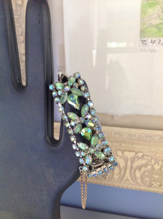 1940s Green Rhinestone Bracelet