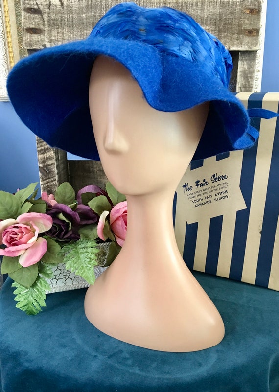 Henry Pollak Melosoie Royal Blue 1950s Hat - image 2