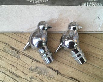 Coppia di tappi per bottiglie di vino Ubra Chrome Bird