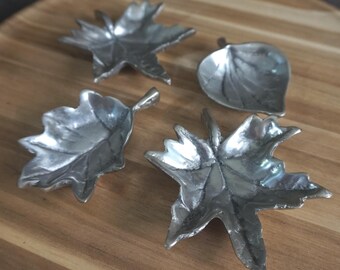 葉っぱ型アルミ小皿4個セット - Etsy 日本