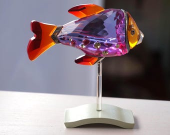 Swarovski Siamese Fighting Fish Blue - Swarovski Crystal Figurine