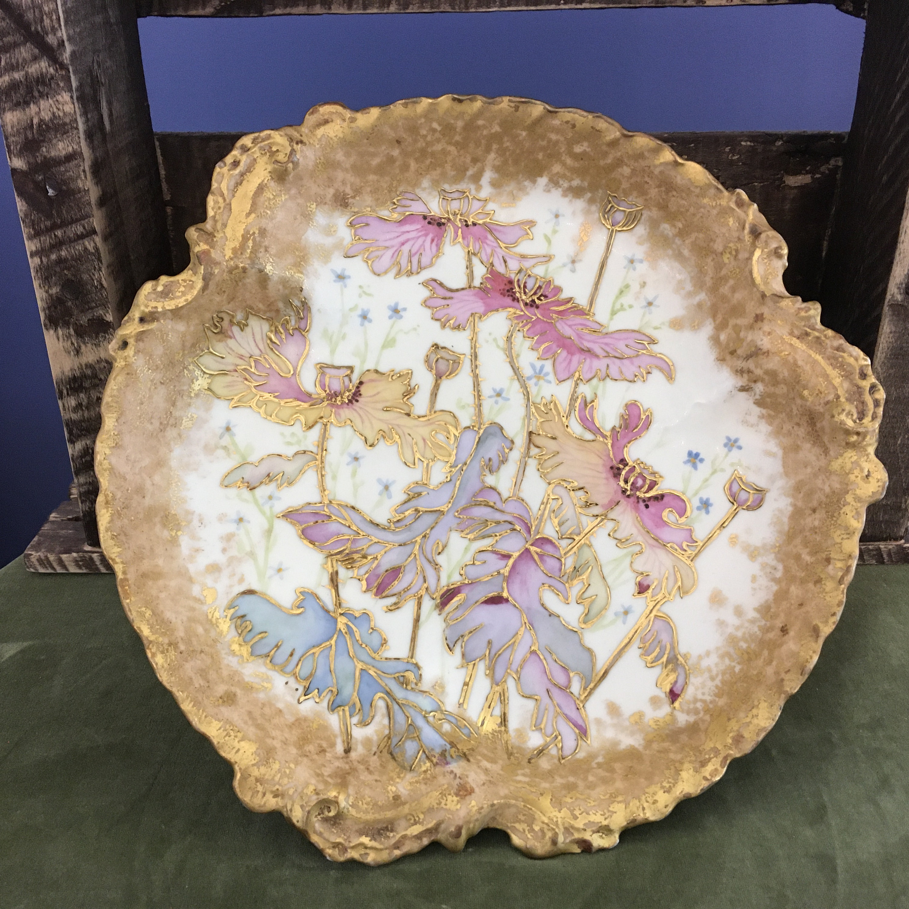 Wm Guerin & Co Limoges 花柄金縁陶磁器皿2枚セット Wm Guerin & Co Limoges 花柄金縁陶磁器皿2枚セット
