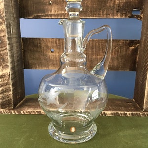 Etched Glass Carafe Made in Romania