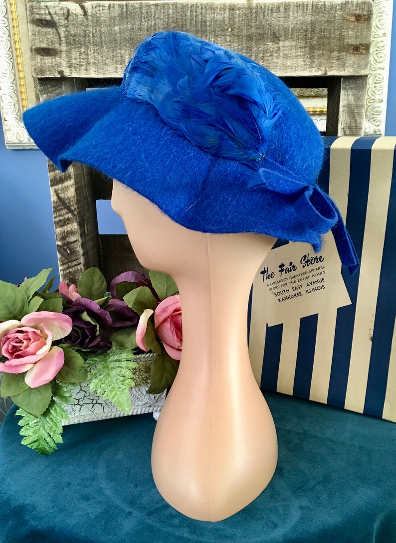 Henry Pollak Melosoie Royal Blue 1950s Hat image 3