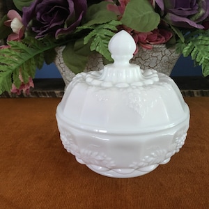 Westmoreland Glass Small Covered Milk Glass Dish