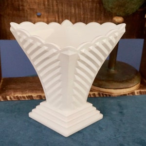 Art Deco Style Milk Glass Vase