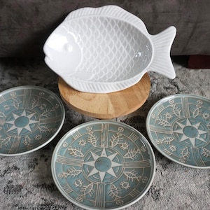 Set of Fish Themed Plates