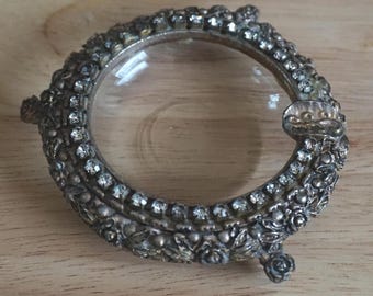 Small Gold Ashtray With Rhinestones By Celeste
