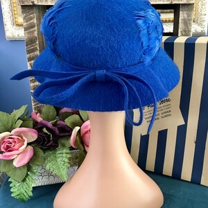 Henry Pollak Melosoie Royal Blue 1950s Hat image 4