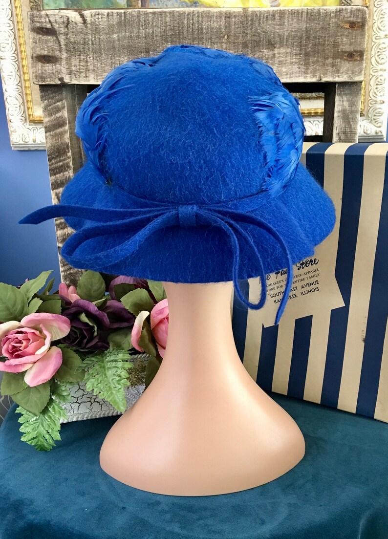 Henry Pollak Melosoie Royal Blue 1950s Hat image 4