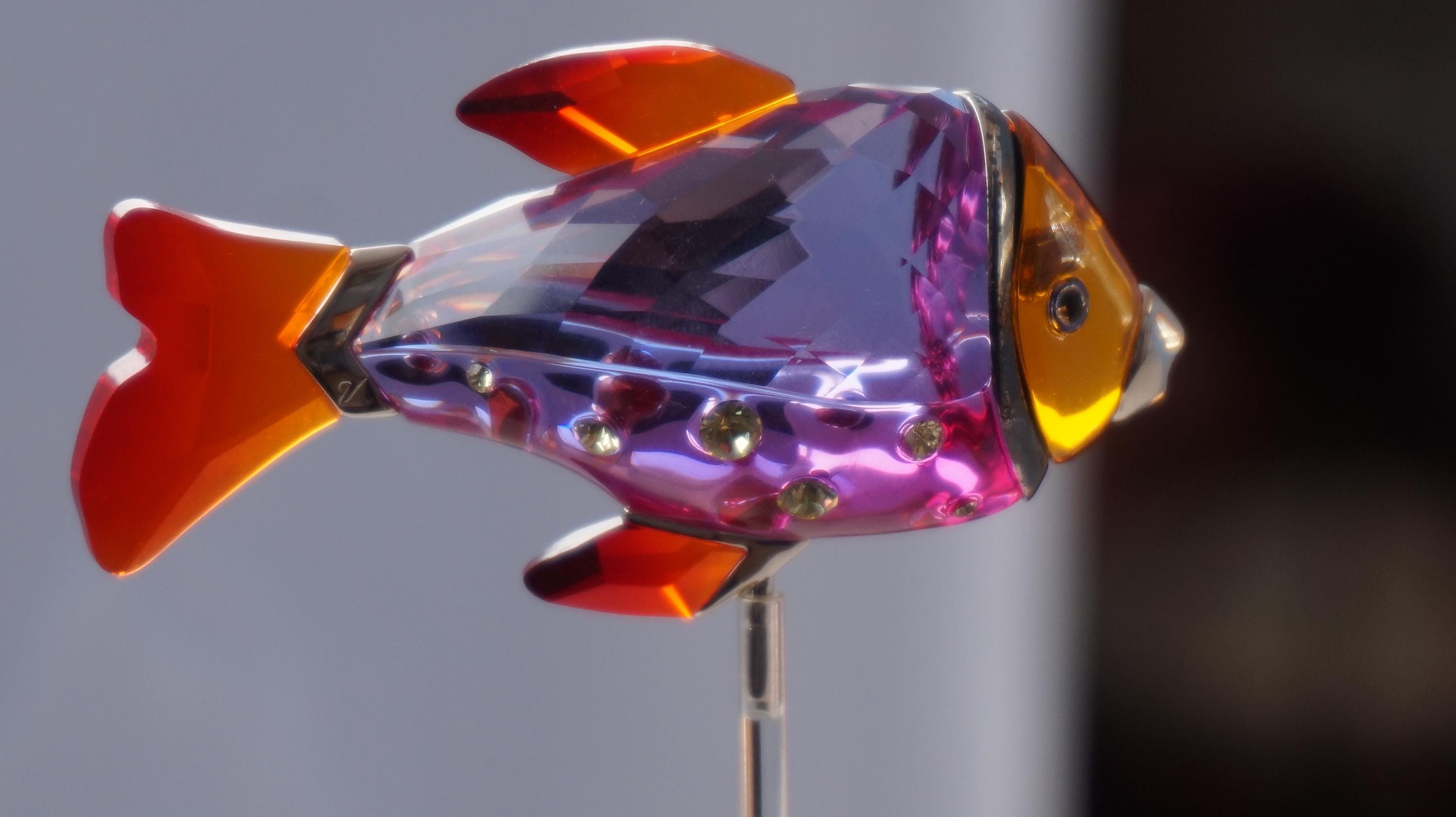 Swarovski クリスタルフィッシュ 置物 SWAROVSKI スワロフスキー ファイティングフィッシュ ブルー