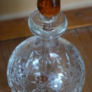 Lead Crystal Etched Perfume Bottle
