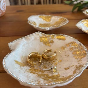 Sea Shell Trinket Dish - Gold Accents