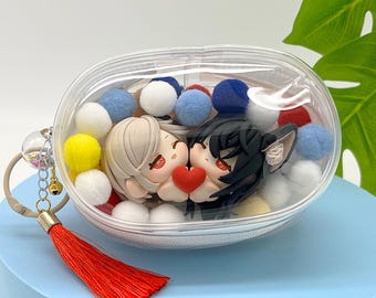 Custom Mini Couple Clay Figures – Handmade OC/Anime/Game Sculpture | Valentine’s Day Gift