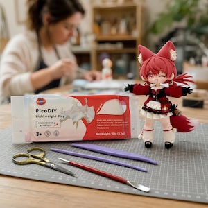 PicoDIY Lekka glina samoutwardzalna, 105 g, do modelowania figurek, miniatur, zawieszek i rękodzieła