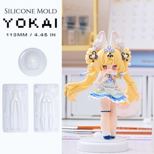 Kawaii Chibi Clay Mold, Q Version Silicone Mold for Figurine DIY, Cute Anime Head & Body Mold, Handmade Polymer Clay Mold, Chibi Doll Mold