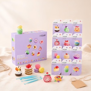 Dessert House Air Dry Clay Kit, 12 Dessert Projects with Tools and Guides